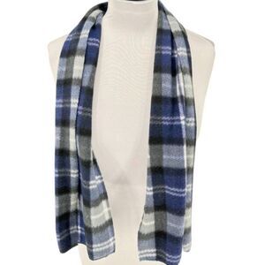Classic‎ Collection Plaid Scarf Blue Gray Black Soft Polyester